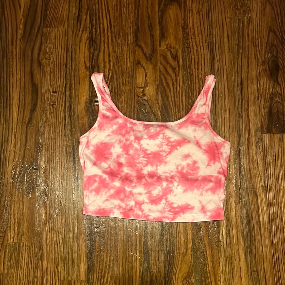 Pink tie dye crop top
